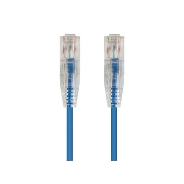 Monoprice Cat6 Ethernet Patch Cable - 20 feet - Blue | Snagless RJ45 Stranded 550MHz UTP CMR Riser Rated Pure Bare Copper Wire 28AWG - SlimRun Series