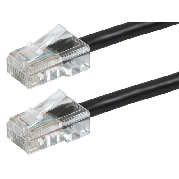 Monoprice Cat6 Ethernet Patch Cable - 25 Feet - Black | Network Internet Cord - RJ45, Stranded, 550Mhz, UTP, Pure Bare Copper Wire, 24AWG - Zeroboot Series