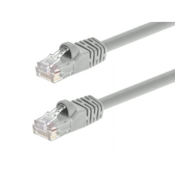 Monoprice Cat6 Ethernet Patch Cable - 3 Feet - Gray | Network Internet Cord - RJ45, Stranded, 550Mhz, UTP, Pure Bare Copper Wire, Crossover, 24AWG