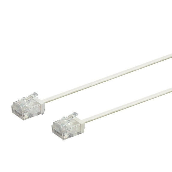 Monoprice Cat6 Ethernet Patch Cable - 3 Feet - White | Stranded, 550MHz, UTP, Pure Bare Copper Wire, 32AWG - Micro SlimRun Series