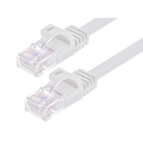 Monoprice Cat6 Ethernet Patch Cable - 5 Feet - White | Snagless RJ45, Flat, 550MHz, UTP, Pure Bare Copper Wire, 30AWG, For Network Internet Modem Router Xbox PS3 Cord - Flexboot Series