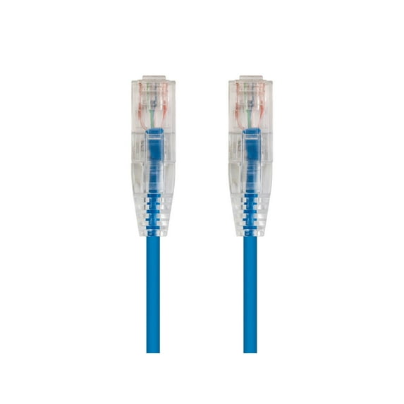 Monoprice Cat6 Ethernet Patch Cable - 50 feet - Blue | Snagless RJ45 Stranded 550MHz UTP CMR Riser Rated Pure Bare Copper Wire 28AWG - SlimRun Series
