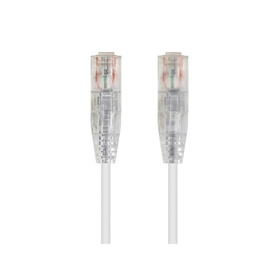 Monoprice Cat6 Ethernet Patch Cable - 50 feet - White | Snagless RJ45 Stranded 550MHz UTP CMR Riser Rated Pure Bare Copper Wire 28AWG - SlimRun Series