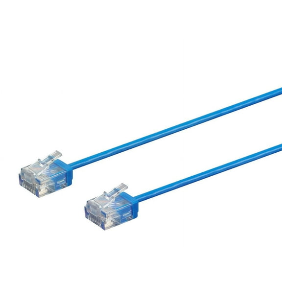 Monoprice Cat6 Ethernet Patch Cable - 7 Feet - Blue | Stranded, 550MHz, UTP, Pure Bare Copper Wire, 32AWG  - Micro SlimRun Series