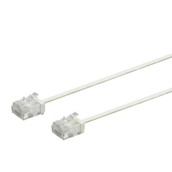 Monoprice Cat6 Ethernet Patch Cable - 7 Feet - White | Stranded, 550MHz, UTP, Pure Bare Copper Wire, 32AWG - Micro SlimRun Series