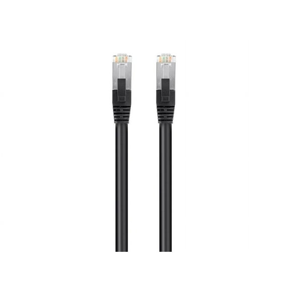 Monoprice Cat6 PoE Ethernet Patch Cable - 1 Feet - Black, 600V, Shielded RJ45, Solid, 550MHz, STP (U/FTP), 24AWG
