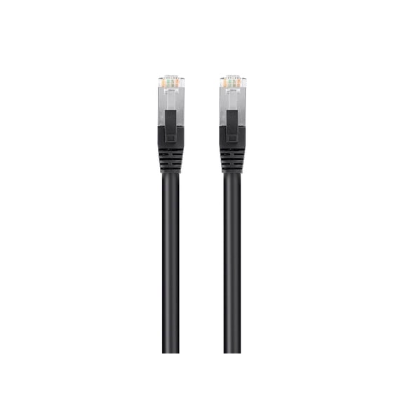 Monoprice Cat6 PoE Ethernet Patch Cable - 20 Feet - Black, 600V, Shielded RJ45, Solid, 550MHz, STP (U/FTP), 24AWG