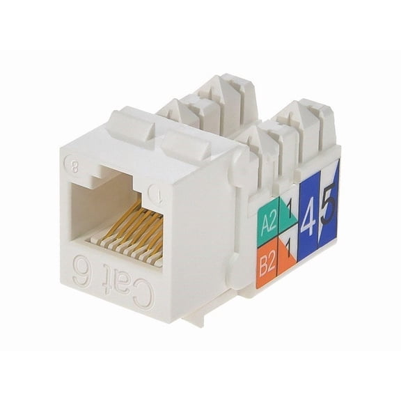 Monoprice Cat6 Punch Down Keystone Jack for 22-24AWG Solid Wire, White