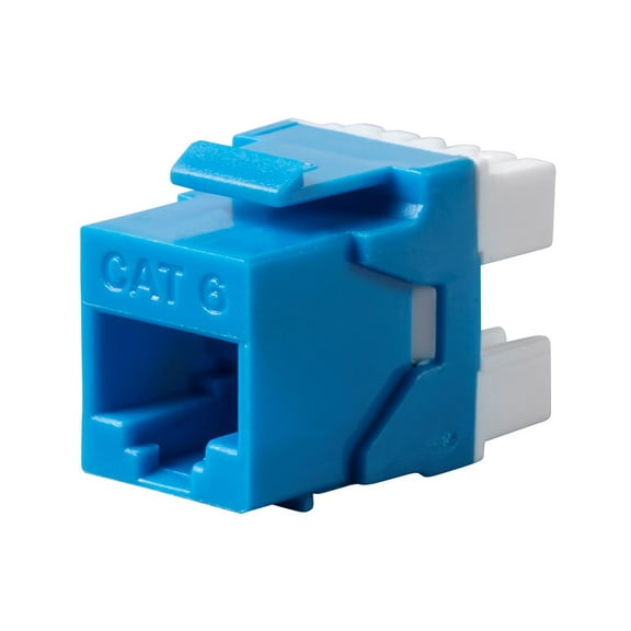 Cat6 RJ-45 180-Degree Punch Down Keystone Dual IDC, Blue