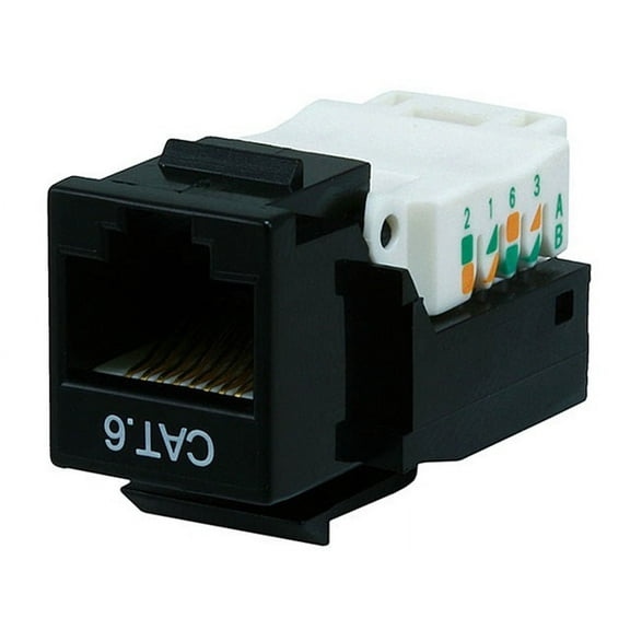 Monoprice Cat6 RJ45 Toolless Keystone Jack for 22-24AWG Solid Wire, Black