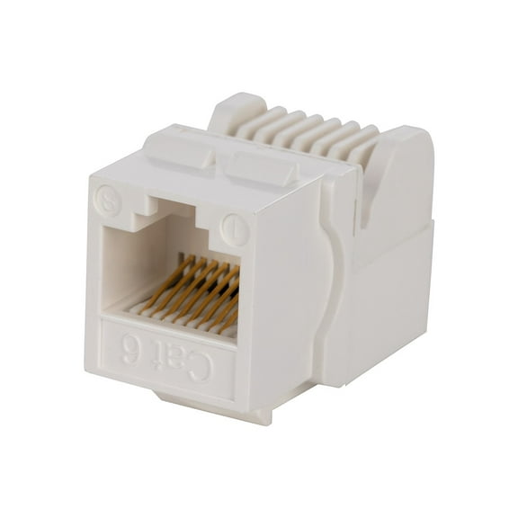 Monoprice Cat6 RJ45 Toolless Keystone Jack for 22-24AWG Solid Wire, White