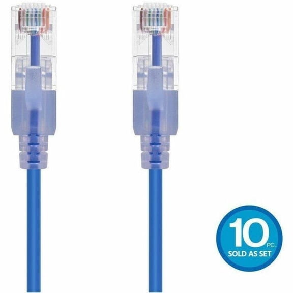 Monoprice Cat6A 6-Inch Blue 10 Pack Patch Cable 29454