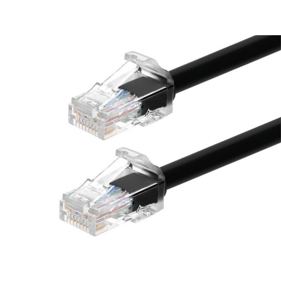 Monoprice Cat6A Component Level Patch Cable - 25 Feet - Black | UTP, 24AWG, 500MHz, Pure Bare Copper, Snagless RJ45, Ethernet Cable - Micro SlimRun Series