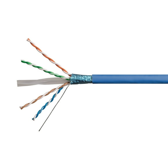Monoprice Cat6A Ethernet Bulk Cable - 500 Feet - Blue, Solid, 550MHz, F/UTP, CMR, Riser Rated, Pure Bare Copper Wire, 10G, 23AWG, RoHS (UL) (TAA)