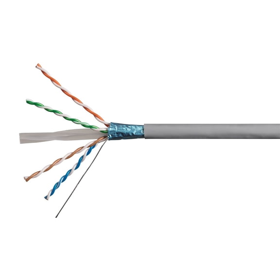 Monoprice Cat6A Ethernet Bulk Cable - 500 Feet - Gray, Solid, 550Mhz, F/UTP, CMR, Riser Rated, Pure Bare Copper Wire, 10G, 23AWG, No Logo (UL) (TAA)