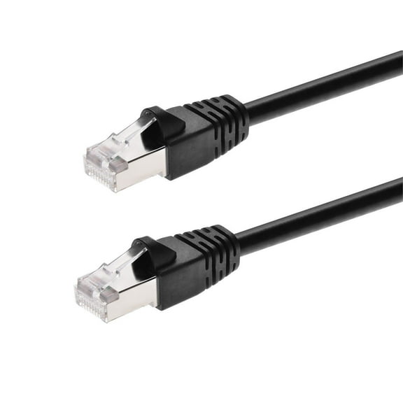 Monoprice Cat6A Ethernet Patch Cable - 0.5 Feet - Black | Network Internet Cord - RJ45, 550Mhz, STP, Pure Bare Copper Wire, 10G, 26AWG
