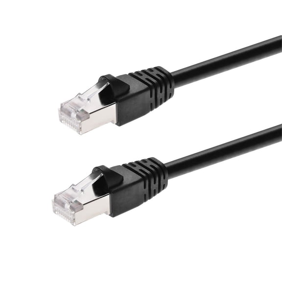Monoprice Cat6A Ethernet Patch Cable - 1 Feet - Black | Network Internet Cord - RJ45, 550Mhz, STP, Pure Bare Copper Wire, 10G, 26AWG