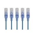 thumbnail image 1 of Monoprice Cat6A Ethernet Patch Cable - 10 Feet - Blue | Network Internet Cord - RJ45, 550Mhz, UTP, Pure Bare Copper Wire, 10G, 30AWG, 5-Pack - SlimRun Series, 1 of 5