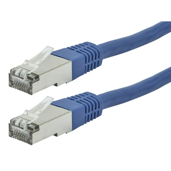 Monoprice Cat6A Ethernet Patch Cable - 14 Feet - Blue | Network Internet Cord - RJ45, Stranded, 550Mhz, STP, Pure Bare Copper Wire, 10G, 26AWG - Zeroboot Series