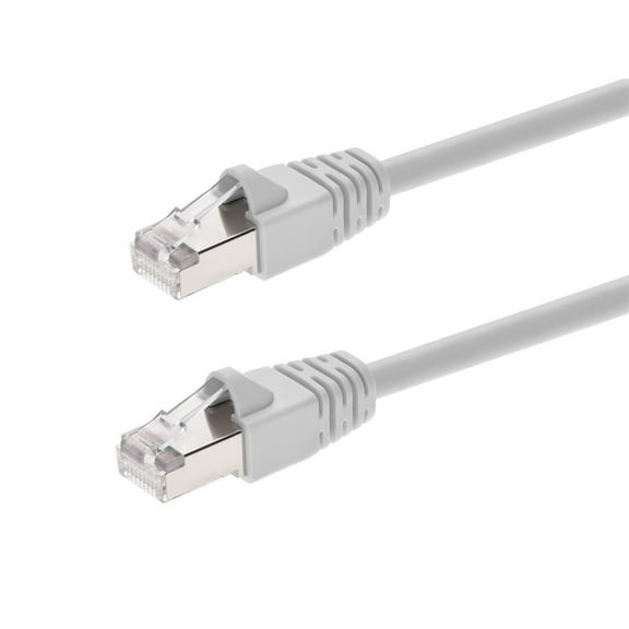 Monoprice Cat6A Ethernet Patch Cable - 14 Feet - White | Network Internet Cord - RJ45, 550Mhz, STP, Pure Bare Copper Wire, 10G, 26AWG