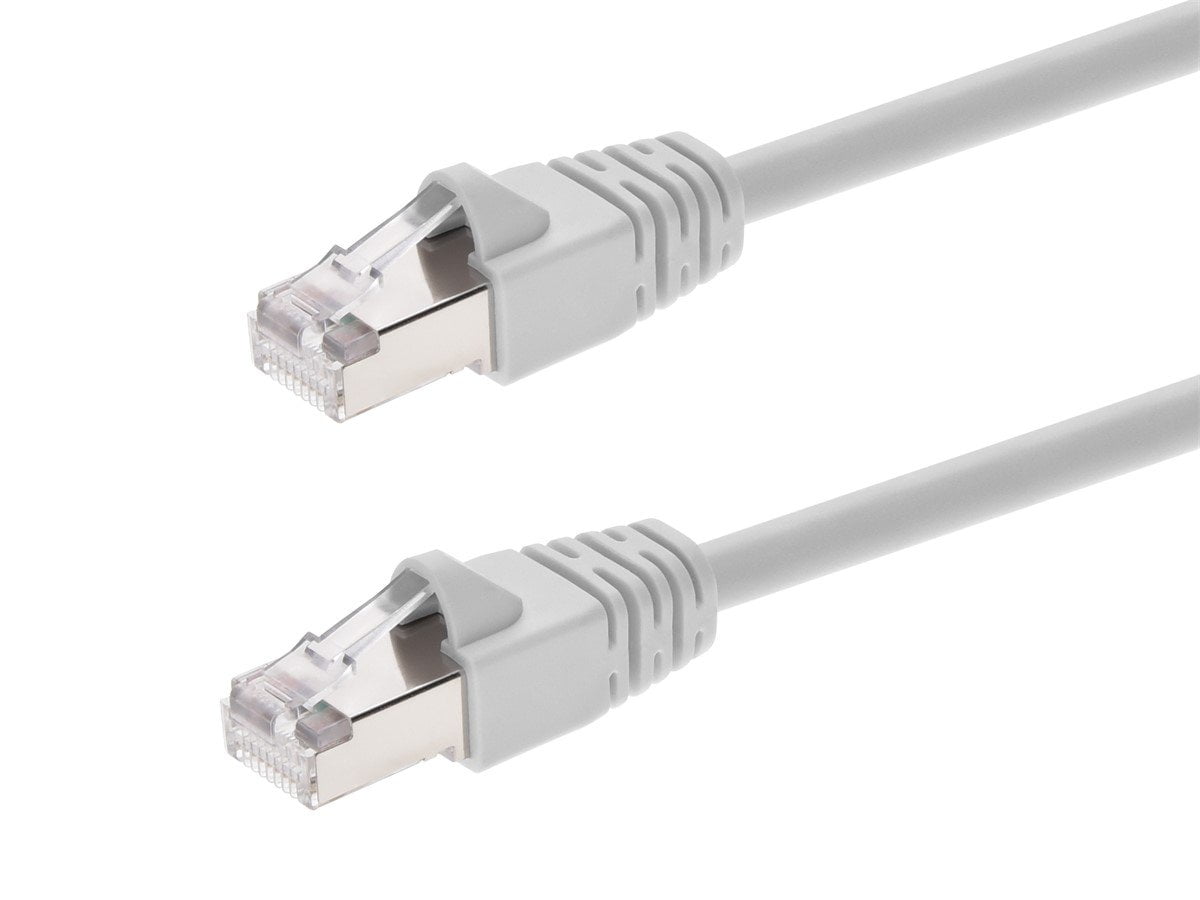 Monoprice Cat6A Ethernet Patch Cable - 25 Feet - White | Network Internet Cord - RJ45, 550Mhz, STP, Pure Bare Copper Wire, 10G, 26AWG