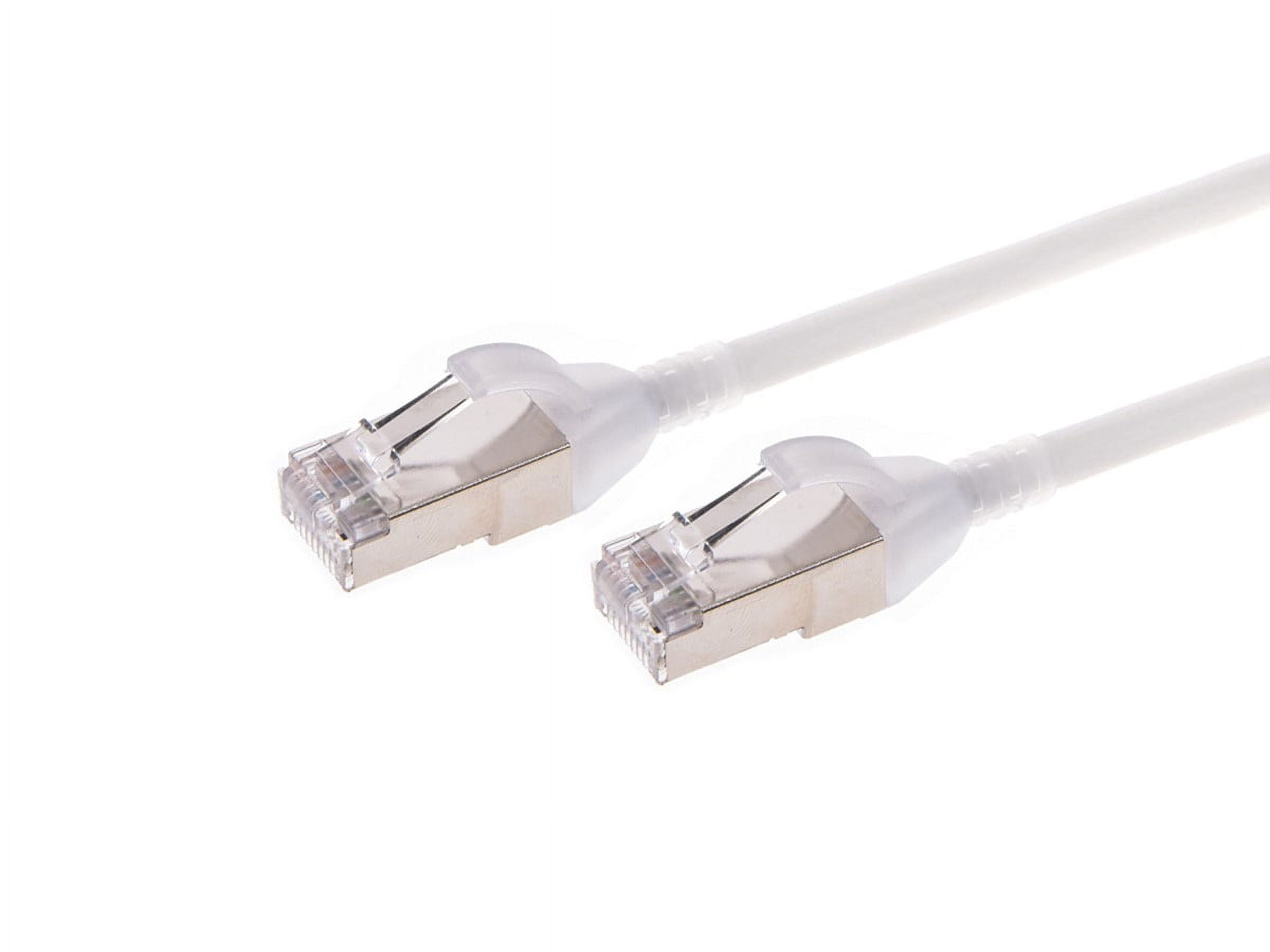 Monoprice Cat6A Ethernet Patch Cable - 25 Feet - White | Snagless, Double Shielded, Component Level, CM, 30AWG, Computer Networking Cable LAN Modem Router - SlimRun Series