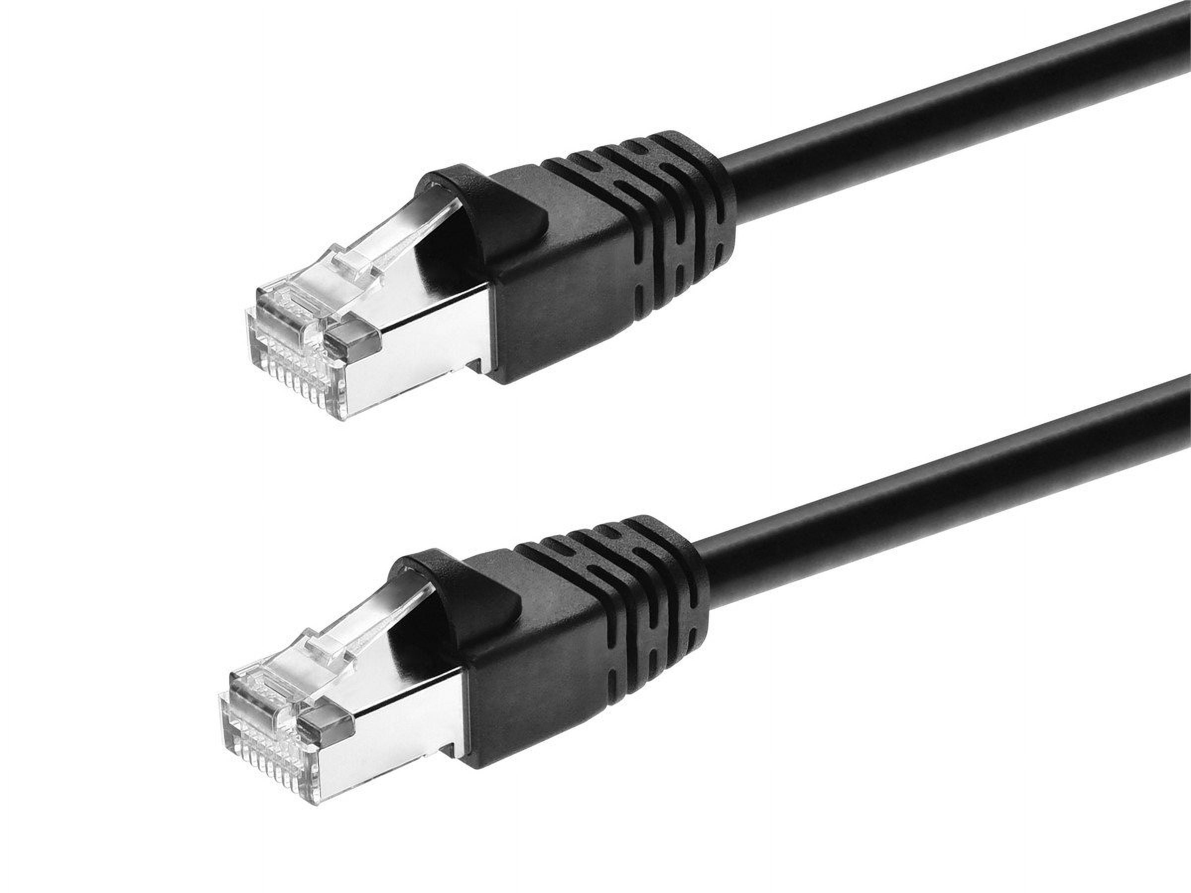 Monoprice Cat6A Ethernet Patch Cable - 30 Feet - Black | Network Internet Cord - RJ45, 550Mhz, STP, Pure Bare Copper Wire, 10G, 26AWG