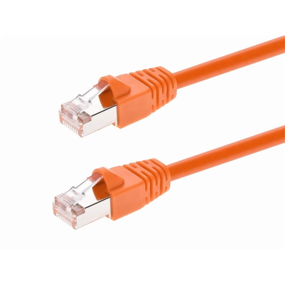 Monoprice Cat6A Ethernet Patch Cable - 7 Feet - Orange | Network Internet Cord - RJ45, 550Mhz, STP, Pure Bare Copper Wire, 10G, 26AWG