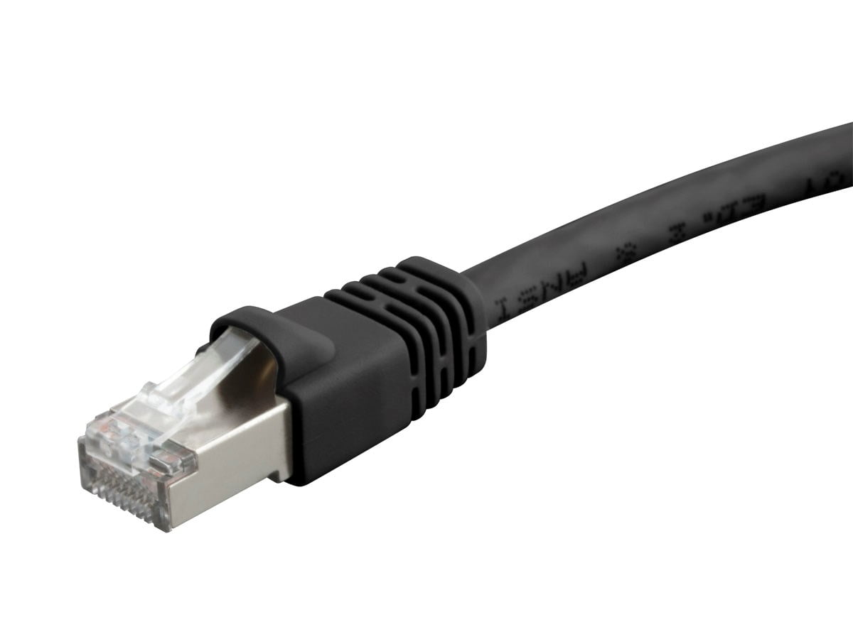 Monoprice Cat6A Ethernet Patch Cable - 75 Feet - Black | Network Internet Cord - RJ45, 550Mhz, STP, Pure Bare Copper Wire, 10G, 26AWG