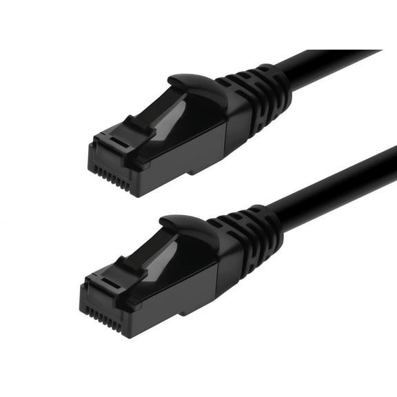 Monoprice Cat6A Flexible TPE Patch Cable - 1 Feet - Black | UTP, 24AWG, 500MHz, Pure Bare Copper, Snagless RJ45, Ethernet Cable - Flex Series