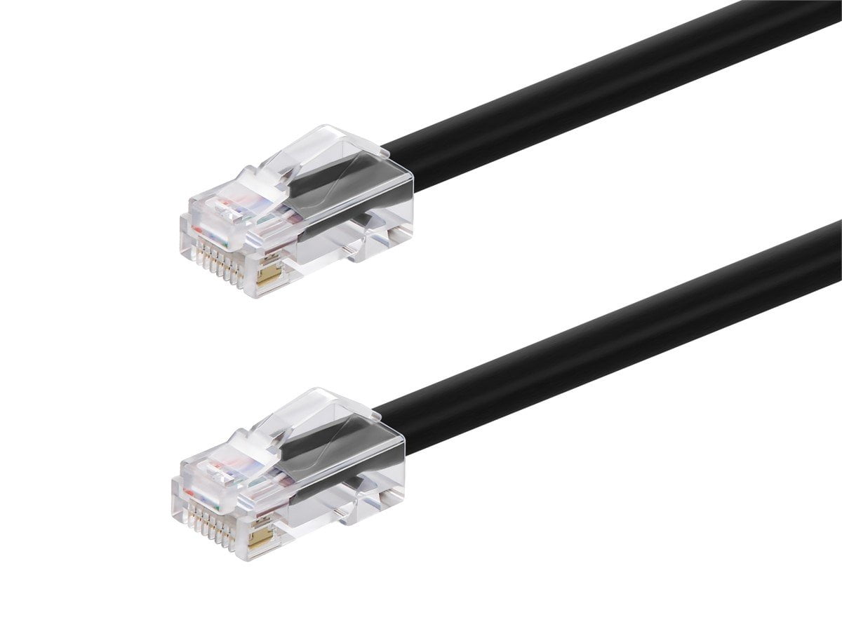 Monoprice Cat6A Patch Cable - 75 Feet - Black | 26AWG, 10G, Bare Copper Conductor, Gold Plated Copper Connector, RJ45, Non-Booted Ethernet Cable