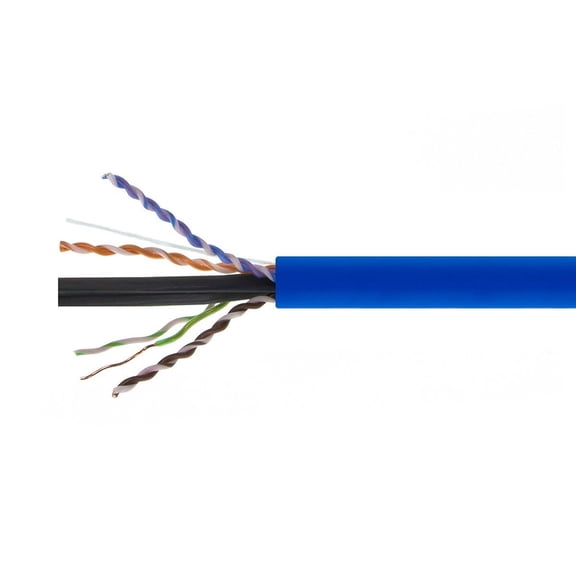 Monoprice Cat6A Plenum Bulk Cable - 500 Feet - Blue | UL, Solid, 650MHz, UTP, CMP, Bare Copper, 10G, 23AWG, TAA, For Computer Networking Cable, LAN, Modem, Router