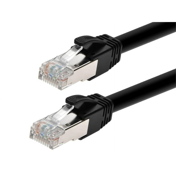 Monoprice Cat6A PoE Patch Cable - 7 Feet - Black | 100W, PoE ++ (IEEE 802.3af/at/bt), UTP, 22AWG, 500MHz, Pure Bare Copper, Shielded RJ45, Ethernet Cable