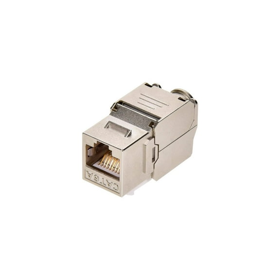 Monoprice Cat6A RJ-45 Keystone | FTP, Toolless, 180-Degree, Die Cast, Shielded - Entegrade Series