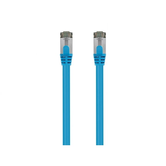 Monoprice Cat8 26AWG S/FTP Ethernet Network Cable - 7 Feet - Blue, 2GHz, 40Gbps, 3dB Headroom, Pure Bare Copper, PVC - Entegrade Series