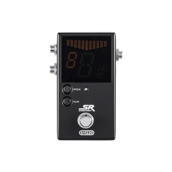 Monoprice Chromatic Pedal Tuner - Black With Normal & Bypass Outputs, Easy to Tune Your Bass and Guitars - Stage Right Series