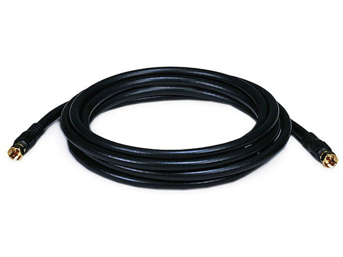 Monoprice Coaxial Cable,RG-6,10 ft.,Black  6313 - image 1 of 2