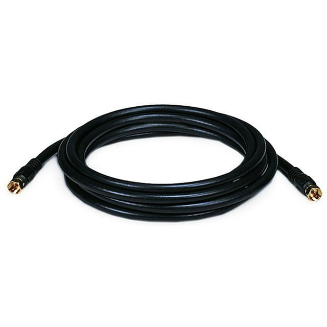 Monoprice Coaxial Cable,RG-6,10 ft.,Black  6313