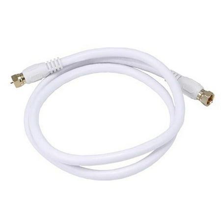 Monoprice 3' CL2 Quad Shielded RG6 F Type 18AWG Coaxial Cable White 104057
