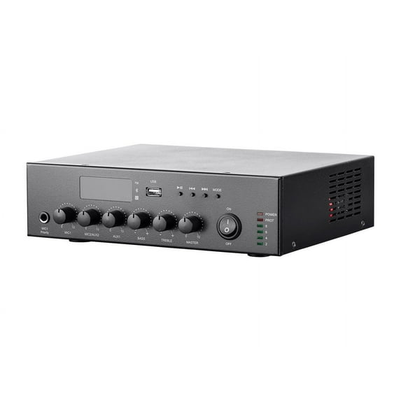 Monoprice Commercial Audio 60W 3ch 100/70V Mixer Amp with Built-in MP3 Player, FM Tuner, And Bluetooth Connection