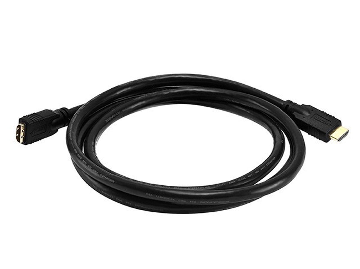 Monoprice Premium High Speed HDMI Cable - 6 Feet - Black, |24AWG,4K @ 24Hz, 10.2Gbps, CL2 Male to Female Extension - Commercial Series
