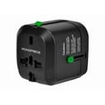 thumbnail image 1 of Monoprice Compact Cube Universal Travel Adaptor Black 109876, 1 of 6
