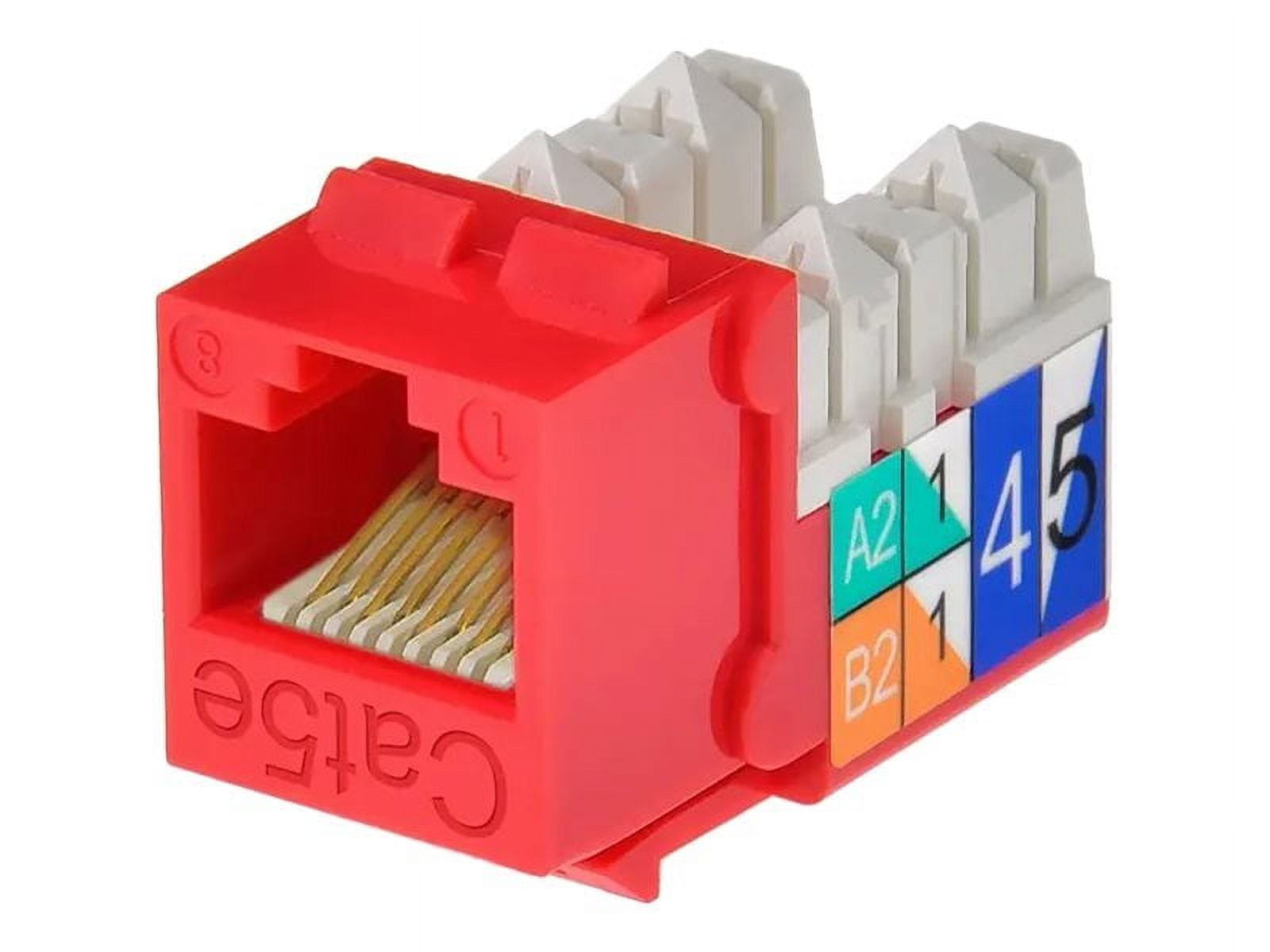 Monoprice Jack,Cat5,Punch Down,Red 5375