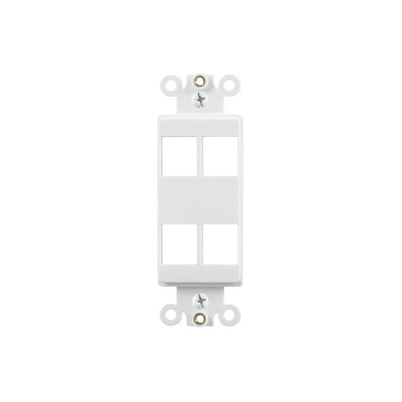 Monoprice Dcor Insert for Keystone 4 Hole - White for Home Office Install