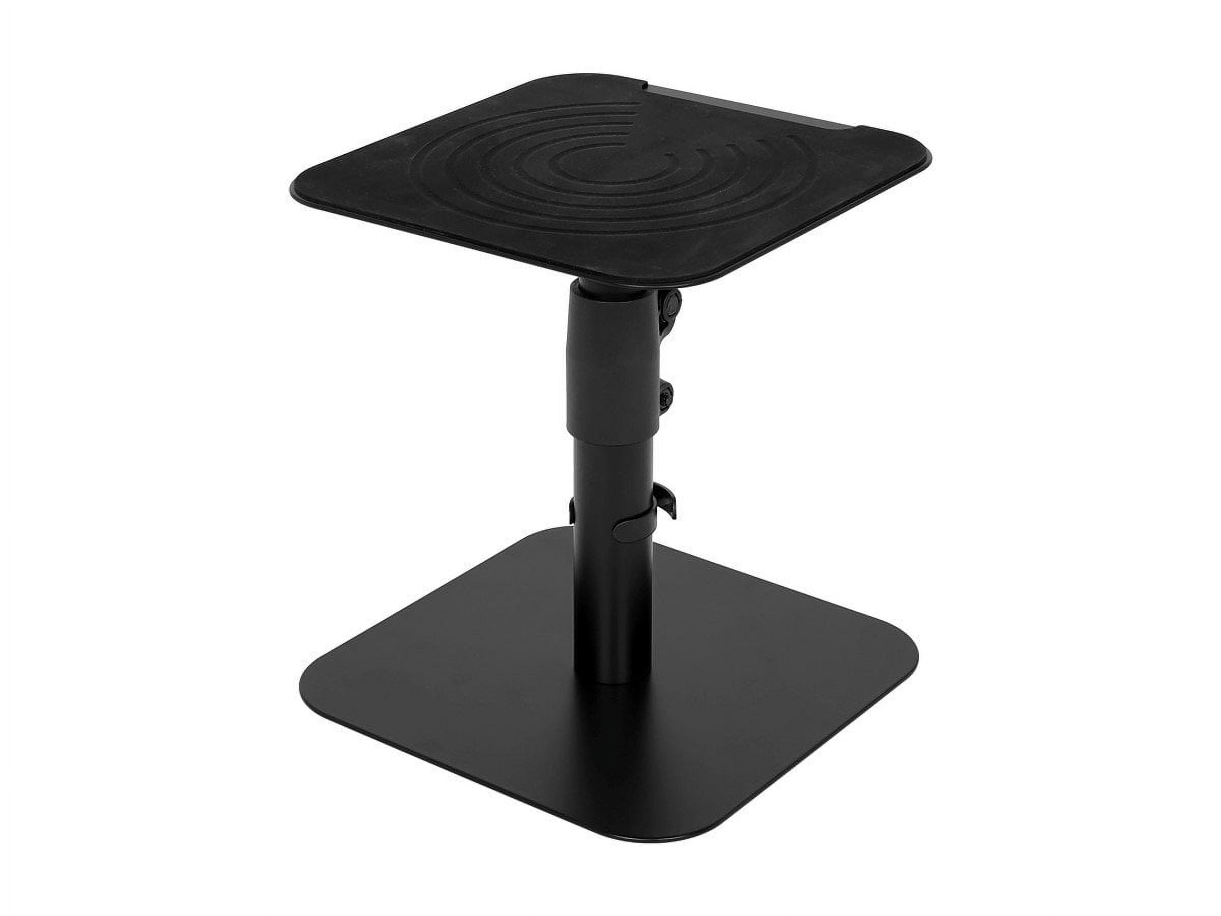 Adjustable Black Metal Desktop Speaker Stands with Cable Management