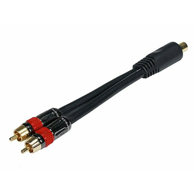 Monoprice Digital Coaxial Cable - 0.5 Feet - RCA Female to 2-RCA Male Splitter Adapter, single, Gold plated