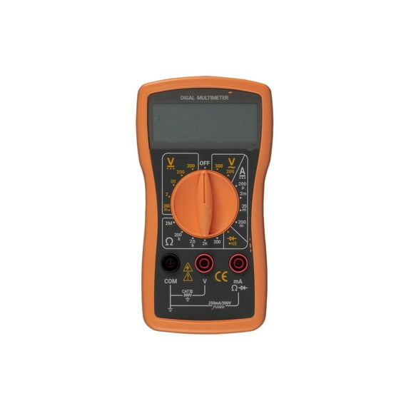Monoprice Digital Multimeter For Testing Voltage, Current, Resistance, and Diodes, DC Voltage Range Scales: 300V, 200V, and 20V