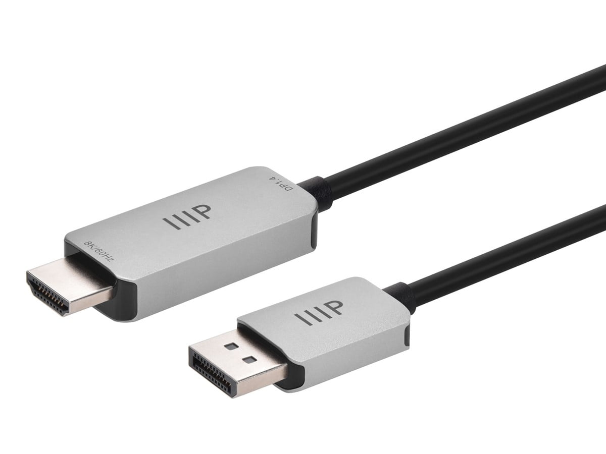 Monoprice DisplayPort 1.4 Cable to 8K HDMI - 6 Feet | 32AWG, 8K@60Hz, Up To 32.4Gbps Bandwidth, For Video Game Console, Gaming Monitor, Apple TV, or Laptop Computer
