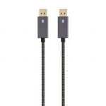 Monoprice DisplayPort 1.4 EasyPlug Nylon Braided Cable - 3 Feet - Gray (10 Pack) 8K@60Hz, Up to 32.4 Gbps, Compatible with PC, Laptop, TV, Projector