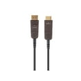 thumbnail image 1 of Monoprice DisplayPort to HDTV Cable - 100 Feet, 4K@60Hz, AOC, Transmits Up To 100 Feet, Ultra Slim Design, Dynamic HDR - SlimRun AV Series, 1 of 6